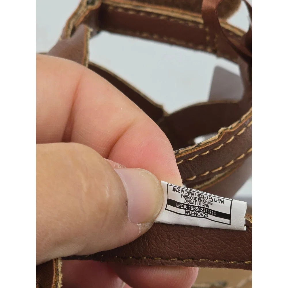 Carter's Ronda Gladiator Sandals Toddler 7 Brown Strappy Ankle Hook Loop - New
